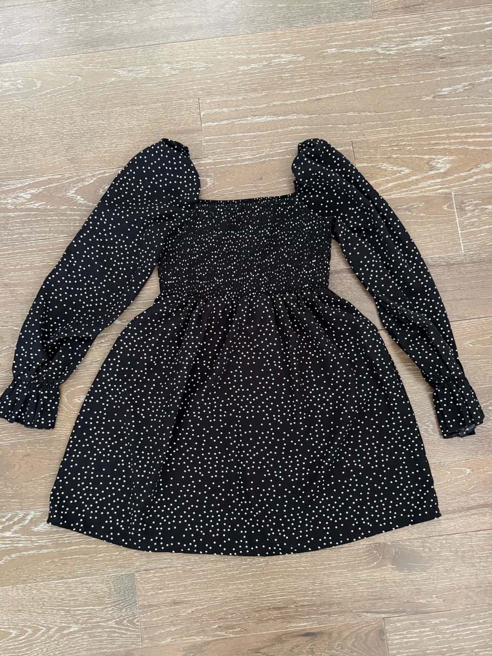 Missguided Black Baby Doll top with White Polka Dots